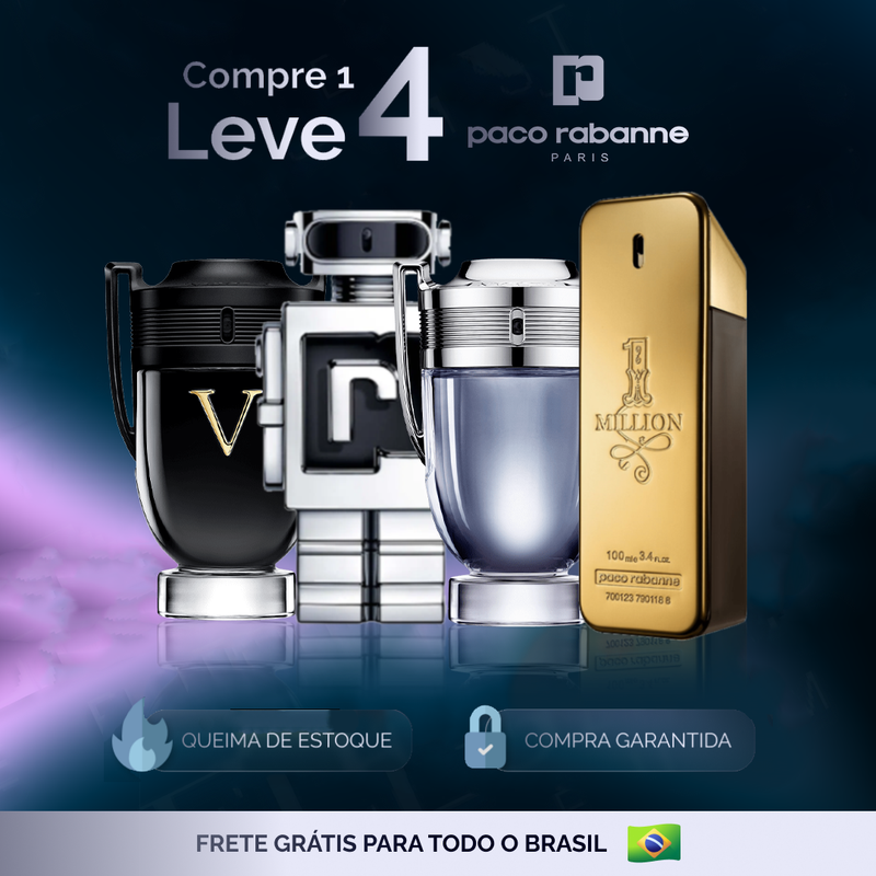 Kit 4 Perfumes Paco Rabane (100ml) - Phantom, Invictus, Invictus V, 1Million [QUEIMA DE ESTOQUE]